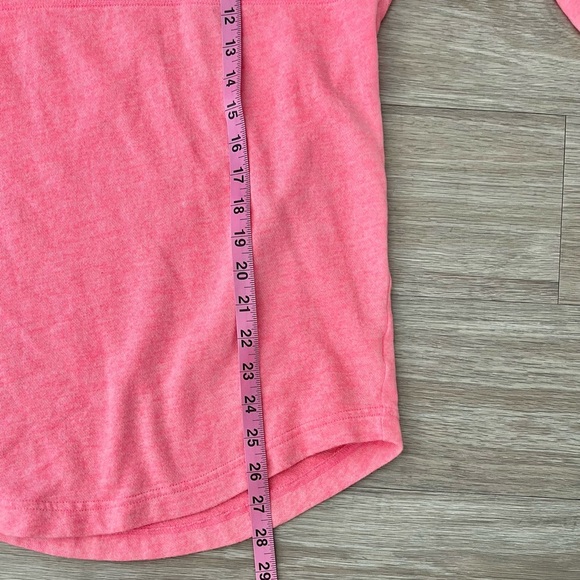 Victoria’s Secret PINK Coral Stripe Dog Logo Varsity Crew Neck Sweatshirt XS - Picture 7 of 7